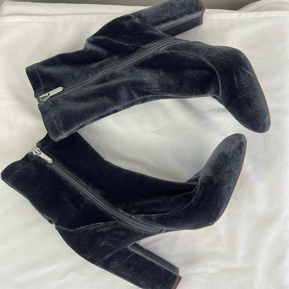 Sam Edelman Calexa Blue Gray Velour Chunky Heel Boots – Size 8.5 - Picture 5 of 11